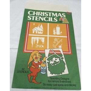 Vintage Christmas STENCILS By Decor Noel Window/Mirror 10 pages Old Stock Incomp